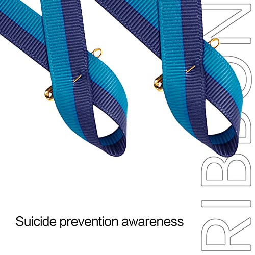 Image of 100 Pieces Suicide Prevention Awareness Ribbons with Safety Pins Grosgrain Ribbon 1.4 * 3 inch
