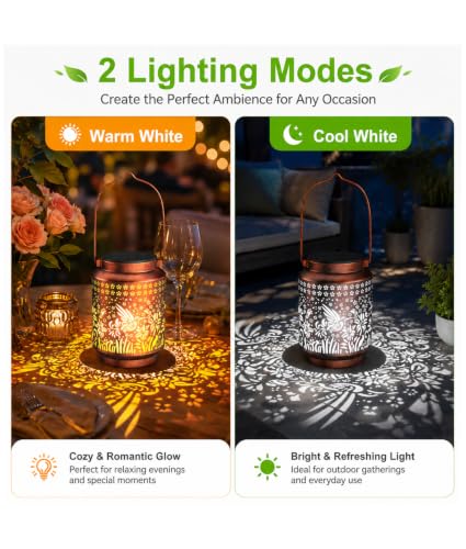 2-Pk KOOPER Waterproof Hanging Solar Lantern Lights - image 3