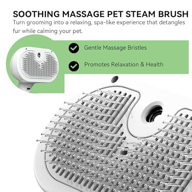 Pet Steam Brush, 3-in-1 Spray Hair Removal Comb for Dog and Cat, Steam for Shedding and Grooming, Spritz Defur Comb, Water Brush for Long & Short Haired Pets-ejHtOhTN