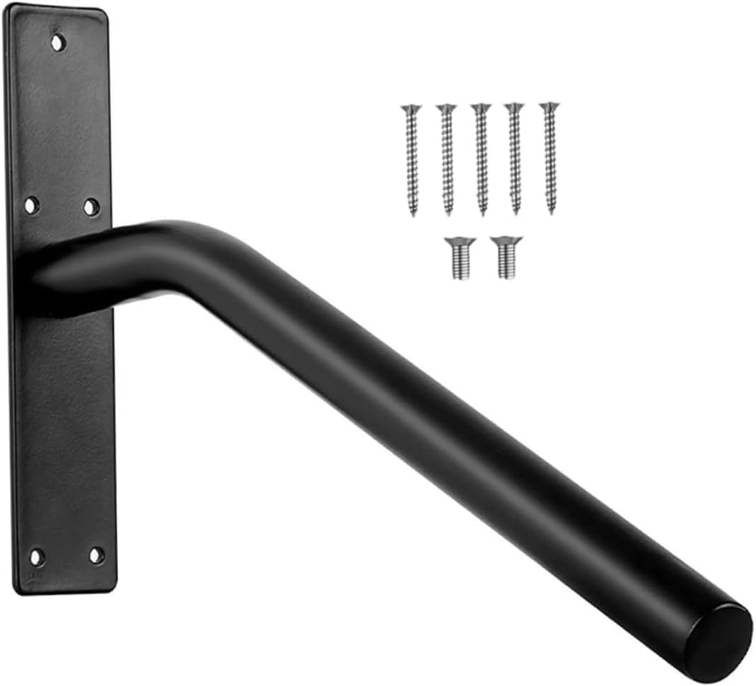 1Pcs Stair Railing Bracket Heavy Duty Support for Handrails Black Wall Mounted Design for Indoor Outdoor Use Stylish Reliable Staircase Hardware