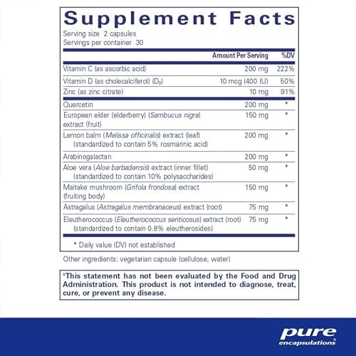 Pure Encapsulations Daily Immune | Comprehensive Immune Formula with Vitamin, Mineral, and Herbal Support | 60 Capsules* - Image 3