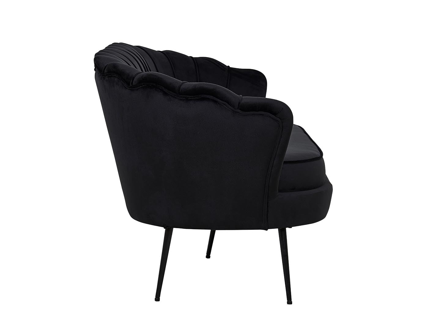 Couch 3 Sitzer - Sofa Nice 3 Personen Velours Schwarz 181x79x78 cm 3er Polstersofa Dreisitzer Wohnzimmersofa modern skandinavisch Stoffsofa Loungesofa Wohnzimmermöbel Sitzcouch Sitzmöbel