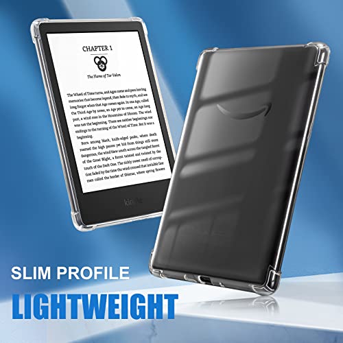 Image of CoBak Clear Case for 6 Inch Kindle 10th Generation (2019 Released) - Shockproof Ligthwheight Slim Soft TPU Back Cover, Clear