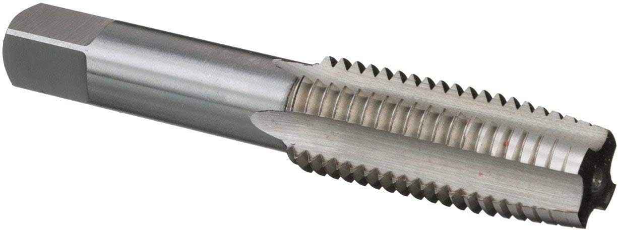 Drill America DWT54582 Qualtech High-Speed Steel Hand Threading Tap, Uncoated (Bright) Finish, Round with Square End Shank, Taper Chamfer, 3/8"-16" Size