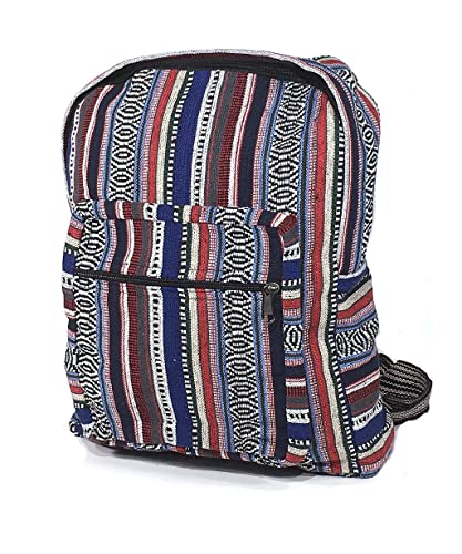 Original Collections Unisex Blue Woven Cotton Ethnic Hippie Backpack or Daypack