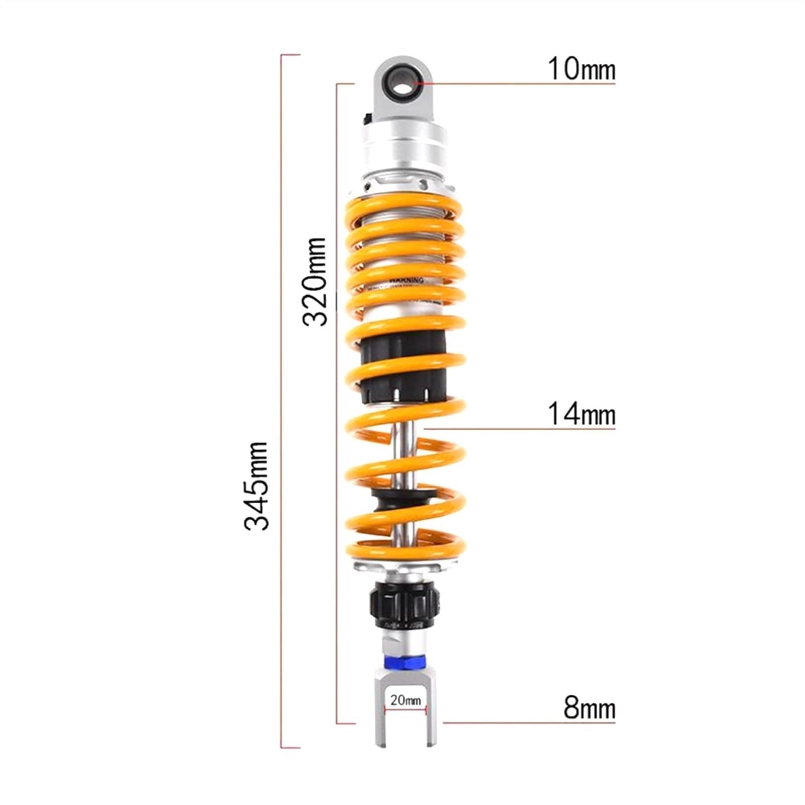 1 Pièces 310mm/320mm/330mm/340mm/350mm//360mm Amortissement Arrière De Moto Ajuster L'amortisseur Pour Suspension Arrière Pour Kawasaki(320mm Fork)
