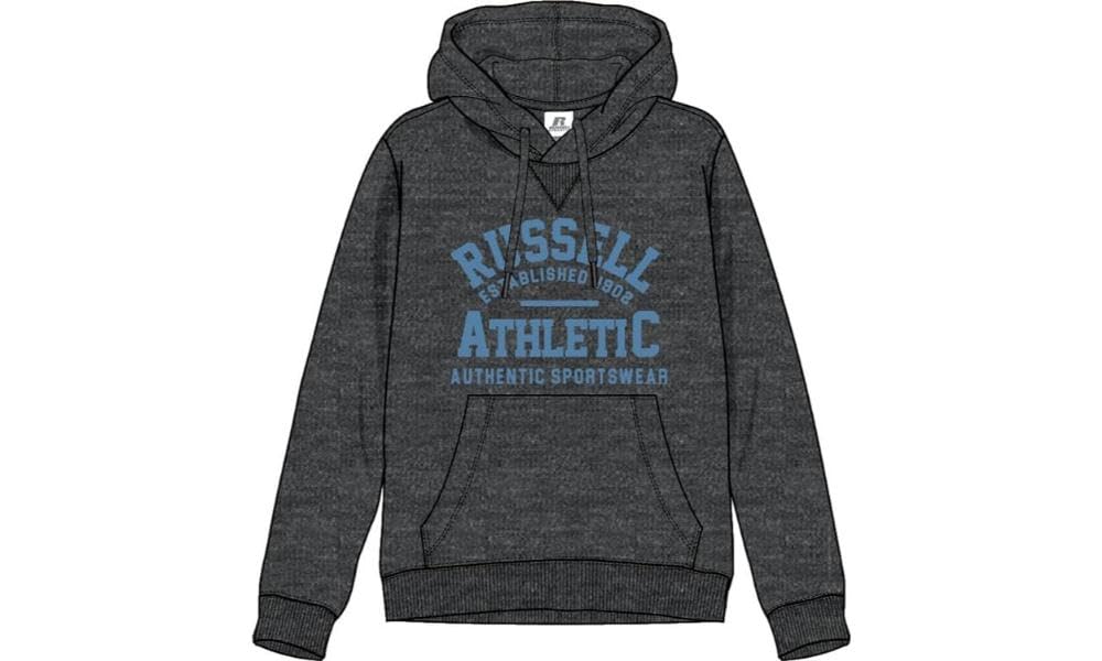 Russell Athletic A20192-WM-098 PULLOVER HOODY Sweatshirt Men's WINTER CHARCOAL MARL Size XXL