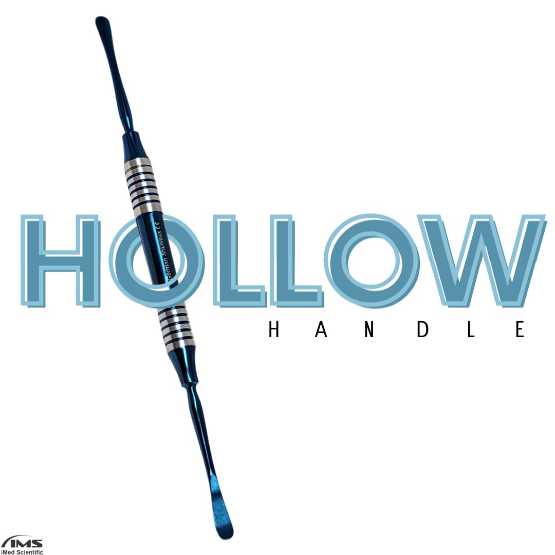 Dental Freer Periosteal Grafting Elevator Hollow Handle Double Ended Blue Titanium Coated Stainless Steel Instrument