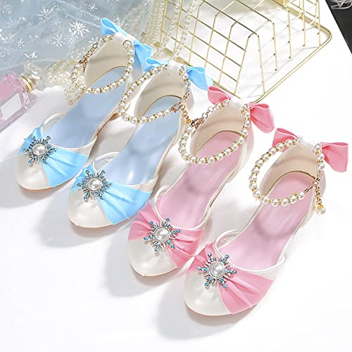 Girls Mary Jane Princess Dress Shoes Stain Pearl Bowknot Back Strap Sandals High Heel Wedding Birthday Party Shoes3