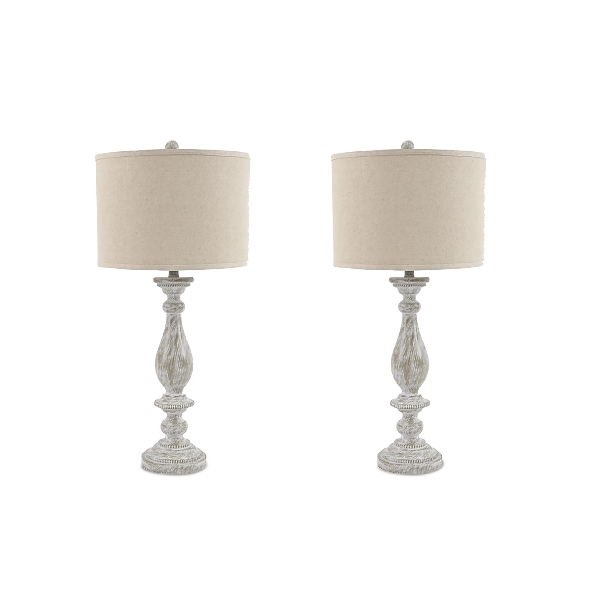 Signature Design by Ashley Bernadate Vintage Cottage Table Lamp, 2 Count, 31", Whitewash