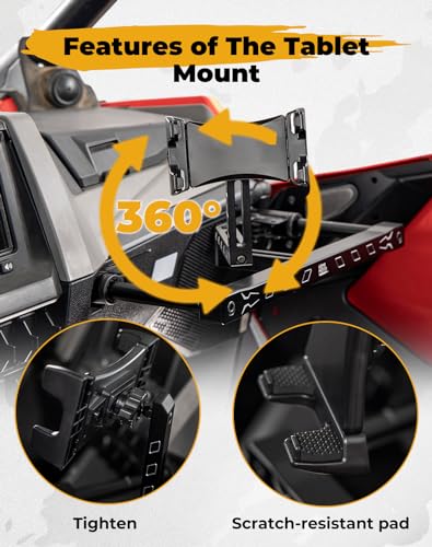 Image of KEMIMOTO Electronic Device Mounts with Grab Bar, UTV Device Holder | 6061 Billet Aluminum, Electronic Phone Tablet, GPS Mount, Compatible with Polaris RZR PRO XP /XP4 2022-2023 RZR PRO R /Turbo R