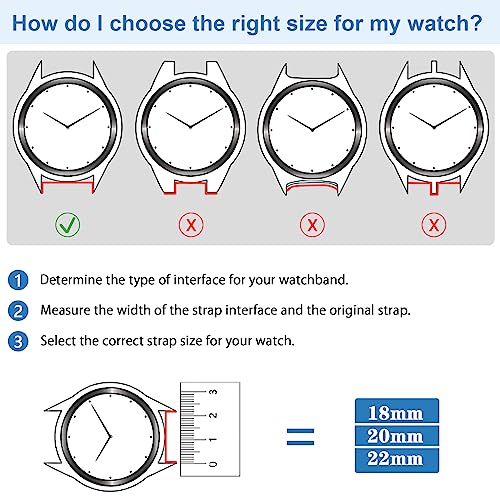 GOHHME Silicone Watch Band for Men Women 18mm 20mm 22mm Watch Strap for Samsung Galaxy Watch for Garmin Watch for Huawei Watch for LG Watch and More, Black, Gray, Navy Blue, Military Green, Light Pink, Red - Image 3