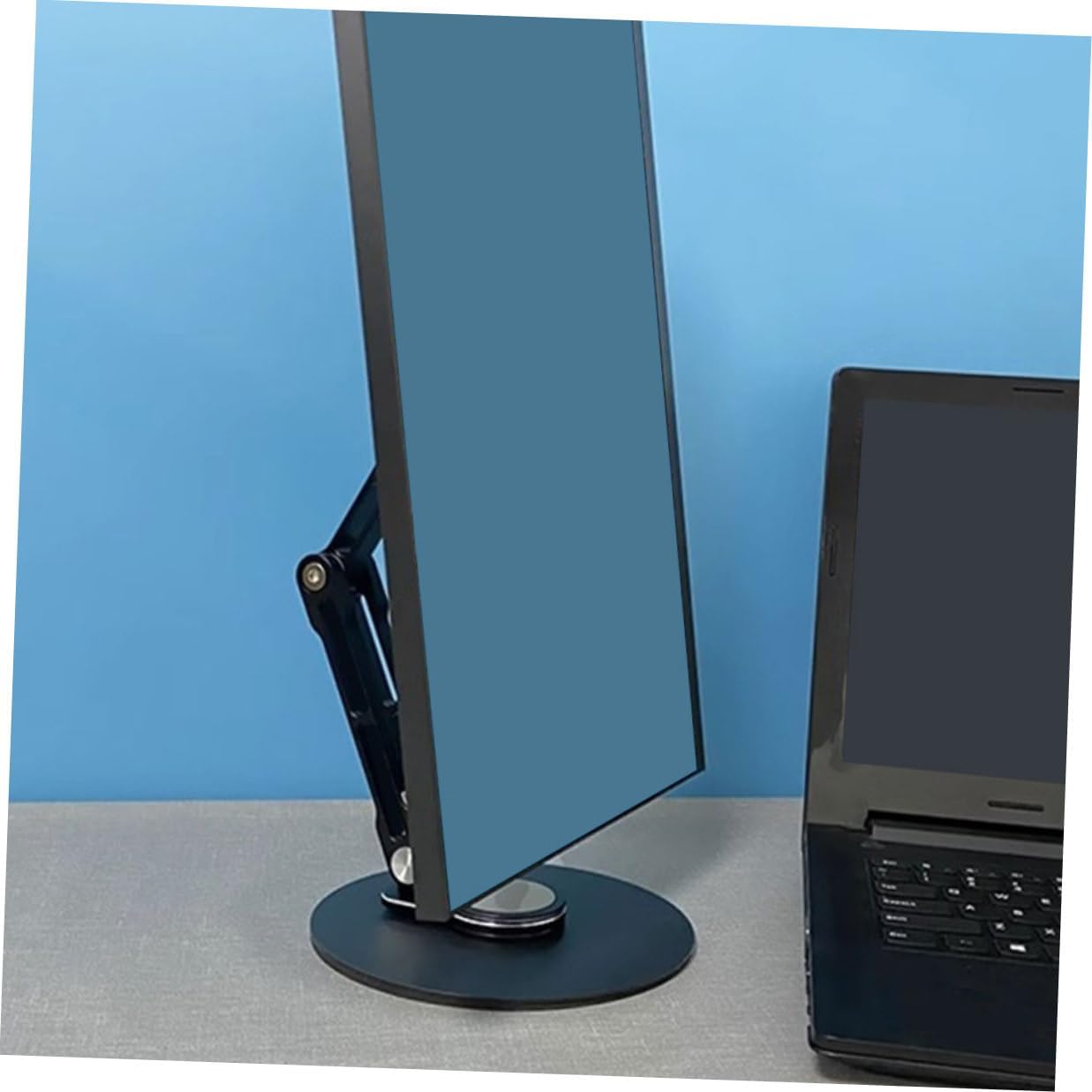Adjustable Aluminum Alloy Foldable Tablet Stand Holder for Desk 3-Directional Rotatable Desktop Tablet Mount Compatible with Portable Devices Black Accessory for Office and Home