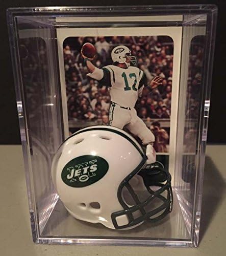 New York Jets NFL Helmet Shadowbox w/ Joe Namath card