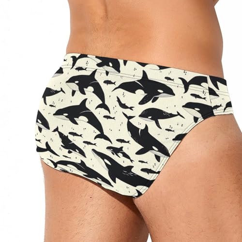 Killer Whale Novelty Men's Swimming Brief Swimwear Pants Trunks Beach Shorts Underwear3