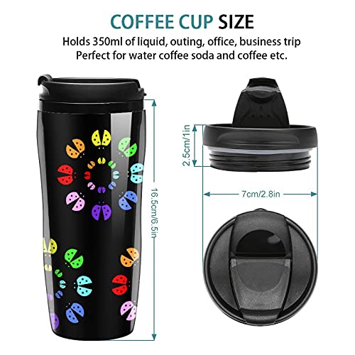 Taza de café de plástico con tapa de doble pared aislada con diseño de patrón de diseño - Imagen 3