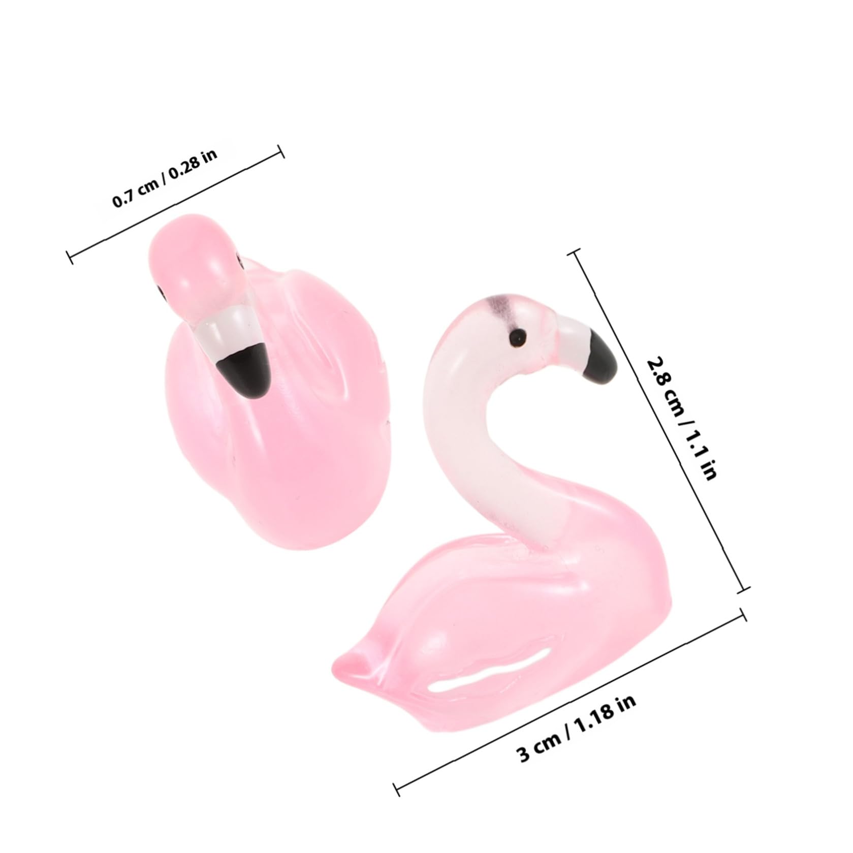 KONTONTY – Lot De 50 Flamants Roses Lumineux En Résine – Mini Décorations Pour Aquarium, Jardin, Bureau