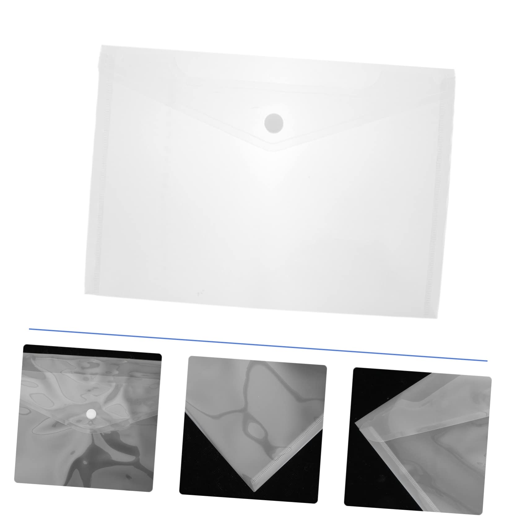 Lurrose Borsa Portadocumenti A4 Chiusura a Bottone in Plastica Trasparente per Ufficio e Studio 40 Pz