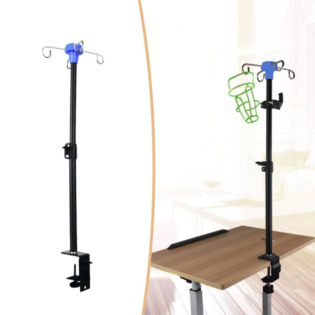Soporte Extensible para Suero Intravenoso, para Uso Doméstico, con 4 Ganchos, Portátil, de Altura Regulable Y Telescópico.