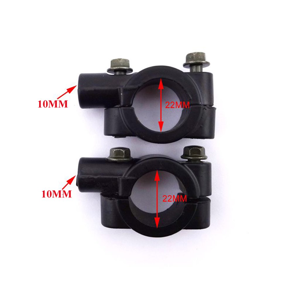 TC-Motor Alloy 10mm Mirror Mount Holders Bracket Clamp For 7/8'' 22mm Handlebar ATV Quad 4 Wheeler Dirt Pit Bike Moped Motorcycle Scooter