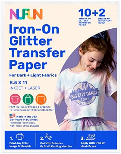 Amazon.com : NuFun Activities Printable Iron-on Glitter Dark Heat ...