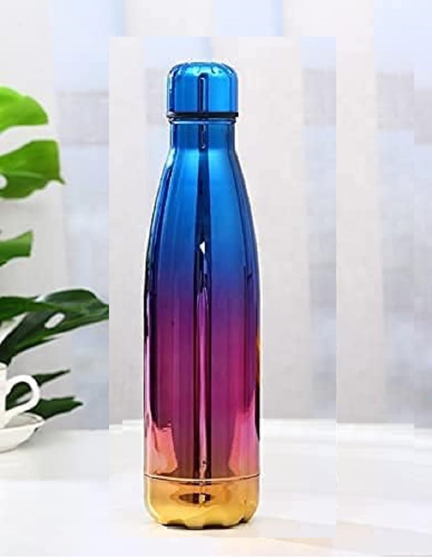 Rainbow Water Bottle, Multicolour Flask, Stainless Steel Double Wall Vacuum Insulated Water Bottle, Multicolor Tumbler, Insulated Water Bottle, Leak Proof Bottle (Multicolor)
