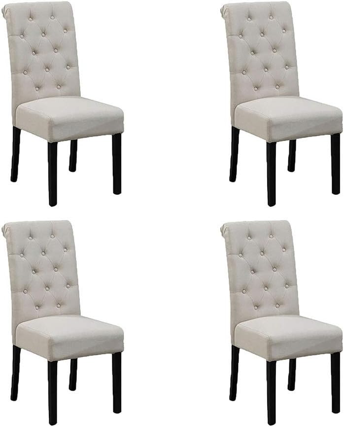 Huisenus Set of 4 Padding Dining Chair Button Wood Dining
