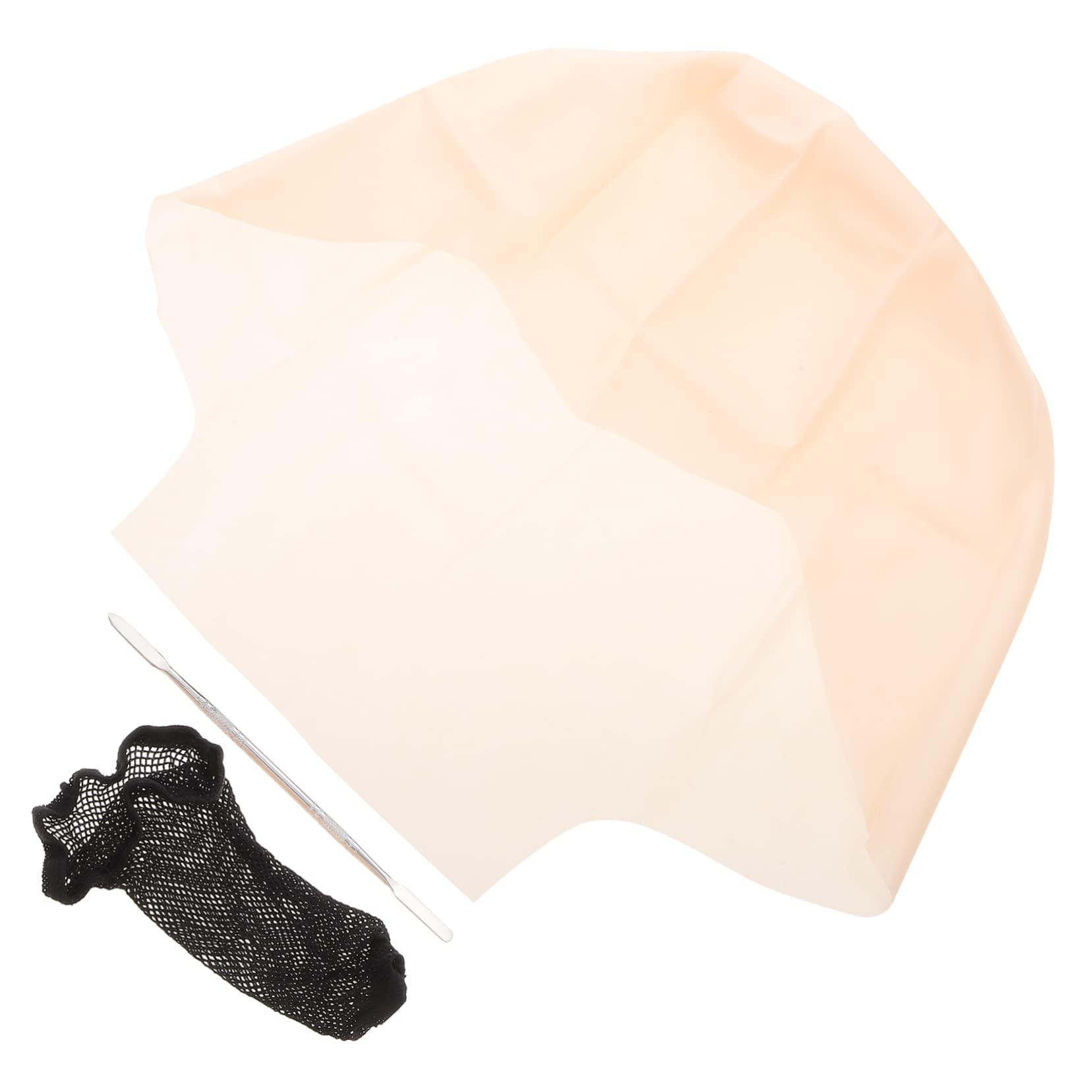 Ipetboom 1Set Latex Bald Cap for Adults Cosplay Costume Accessory with Hairnet Makeup Tools Elastic and Stretchable for Halloween Masquerade and Stage Performances