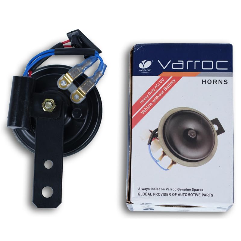 VARROC Horn AC DC 75MM Sealed with Capacitor | Bold & Crystal-Clear Sound | Dust, Water & Weather-Resistant