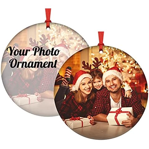 KUAYI Personalised Christmas Ceramic Ornament 2027, First Christmas Ornament Hanging Print Present for Family Cover