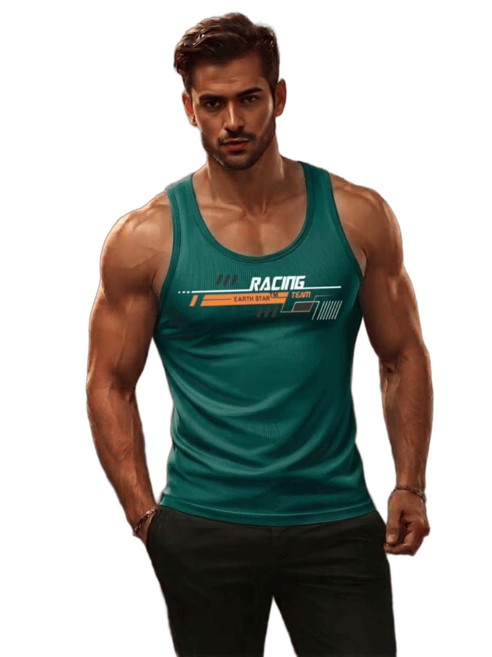 Men's Cotton Tank Top | Vest for Man Graphic Logo Print Design for Workout | Sports Sleeveless | Sando | Round Neck | Men Sleeveless Gym Vest-(Pack of 1)-image-30