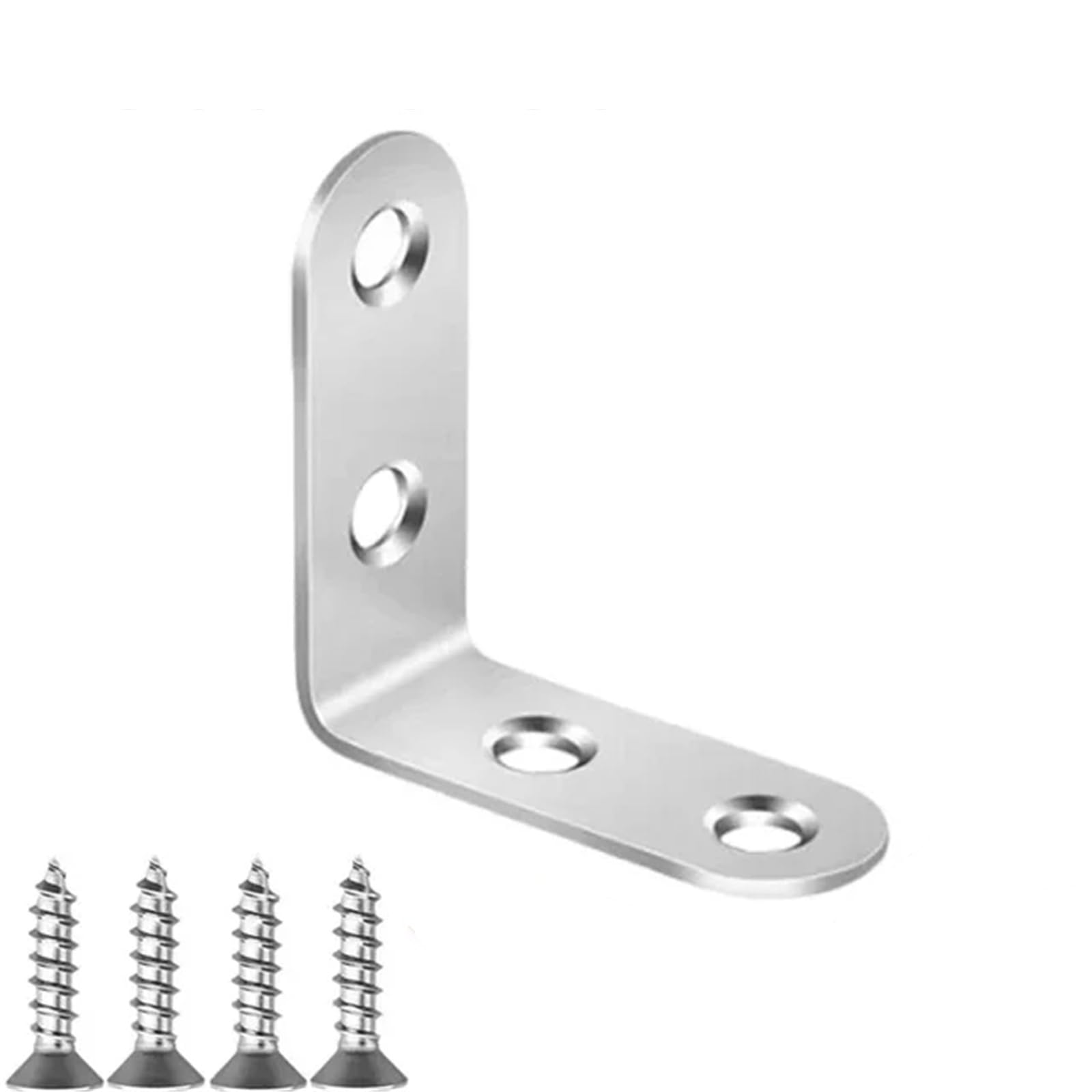 Rgoemhj 1Set-16X50mm Stainless Steel With Screws Cabinet Corner Brace Joint Fastener Wood Screens Shelf Furniture Hardware Suitable For Shelves And Tables(1Set-16X50mm)