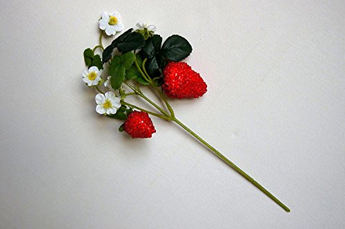 Rami di fragole artificiali, 30 cm, 3 pezzi