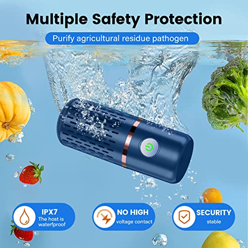 Fruit And Vegetable Washing Machine, Fruit And Vegetable Cleaner Device, Kitchen Gadget Food Purifier For Deep Cleaning Fruits, Vegetables, Rice, Meat And Tableware (Blue) #TOP3