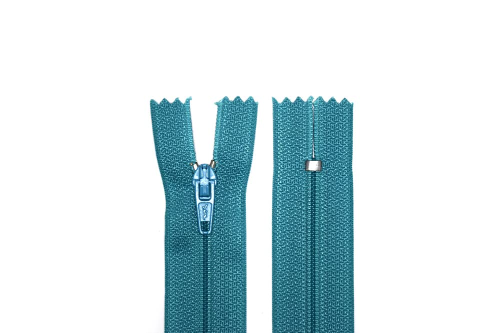 Polyester 7 inch Zipper, Plastic and Polyester Zipper, Turquoise Package of 3