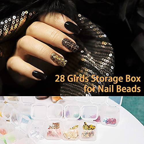 Image of FOME Diamond Embroidery Box, 6 Pack Clear Diamond Painting Storage Box Containers Each with 28 Mini Compartments Grids Mosaic Kits Accessories Storage Box and Cross Stitch Tools for DIY Art Craft