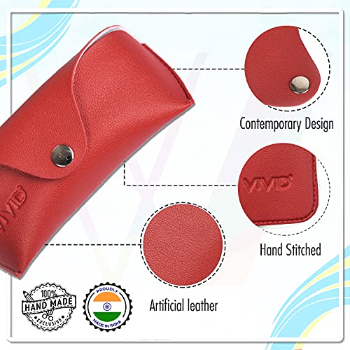 Image of Unisex Lightweight Specs Snap Button Eyewear Dabbi Leather Soft Case Cover