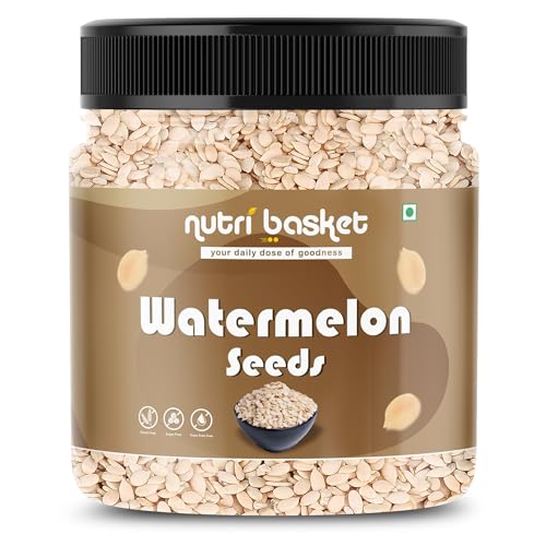 Image of Nutri Basket Premium Watermelon Seeds for Eating 100g | Raw Tarbuj Magaj Without Shell | Protein & Fiber Rich Snack | Nutrient-Dense Seeds | Antioxidant Source | Jar Pack