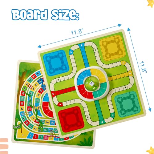 Image of Spartan Kids Pop & Play 2 in 1 Game Board, Ludo & Snakes and Ladders, Ages 3+, Multicolour, Press to Shuffle Dice Mechanism, 2-4 Players