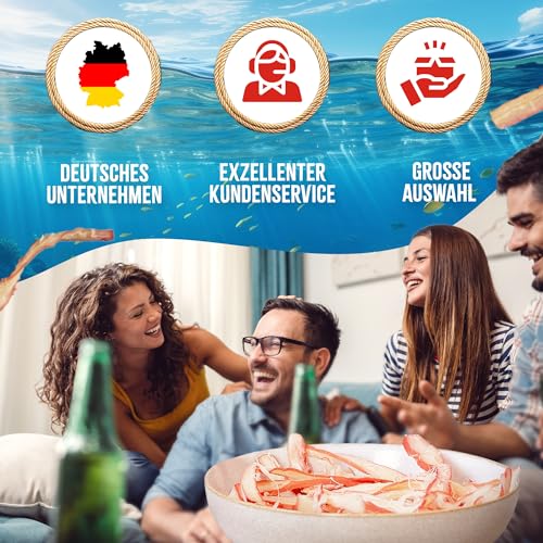 Tintenfisch Krabben Geschmack 1kg - Fisch Jerky I High Protein I Snacks I Trockenfisch Omega 3 I Beef Jerky, Trockenfleisch & Chips Alternative Keto Salat Topping