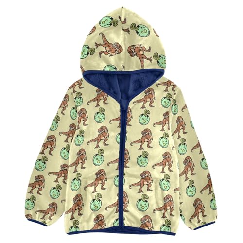 Dinosaurs Toddler Fleece Jacket Baby Boys Hooded Zipper Long Sleeve Thick Warm Outerwear 3-10 Years