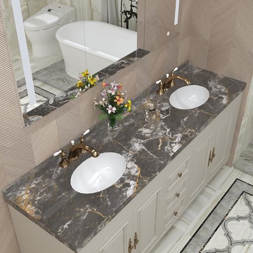 Image of BAYYA Golssy Marble Contact Paper for Countertops Waterproof Heat-Resistant