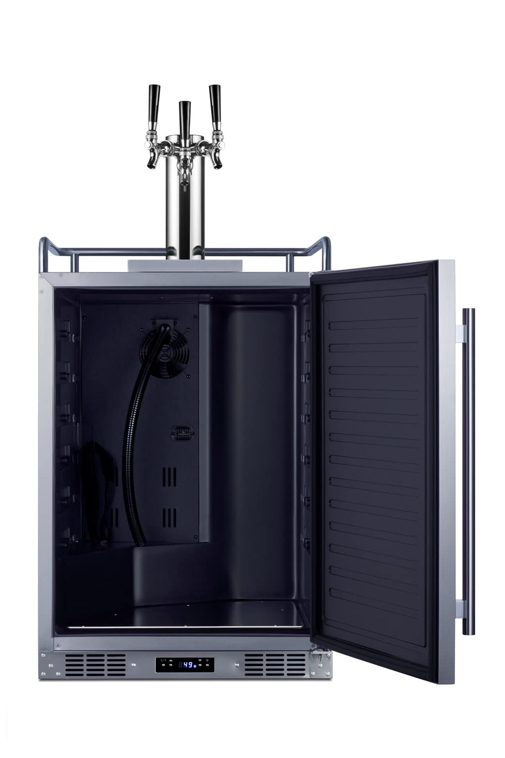 Summit Appliance Sbc683ostriple 24" Wide Built-In Outdoor Beer Kegerator, 5.6 Cu.Ft Interior, Weatherproof, Automatic Defrost, Digital Thermostat, Tap Cool System, Adjustable Shelves, 4 Casters on Fridge.com - View 5