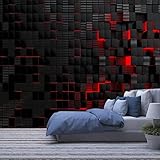 FEWEGRWEFW Modern 3D Design Removable Wallpaper for Bedroom Living Room Abstract Futuristic Cubes Shape Background 3D Render Wallpaper Stick and Peel Wall Stickers Home Decor