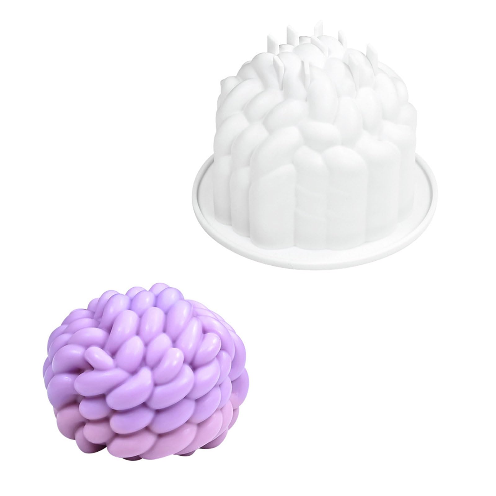 hogtnd Non-stick Mousse Cake Mould, Yarn Ball Shaped Silicone Moulds, Ideal for Creative Desserts and Handmade Gifts Silicone Yarn Ball Baking Tool