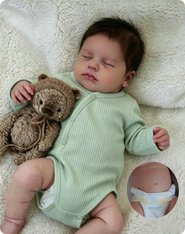 Muñeco Reborn Bebé Niño Realista de 43 cm miniatura 1