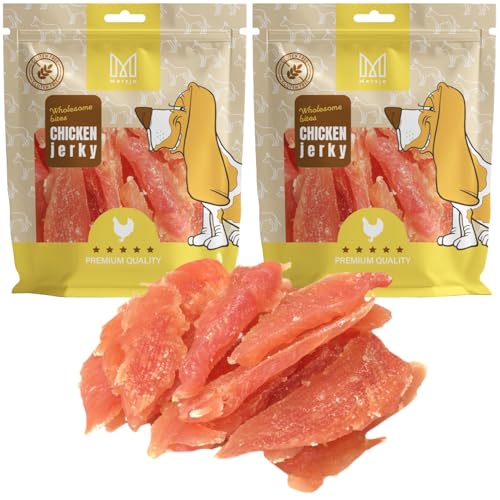 MERSJO Hundeleckerli - 88% Hoher Fleischanteil, Keine Zusatzstoffe, Getreide- und Zuckerfrei, Leckereien für Hunde zur täglichen Ergänzung, Natürliche Kauhilfe, Weiche Hühnerbrust, 1000g