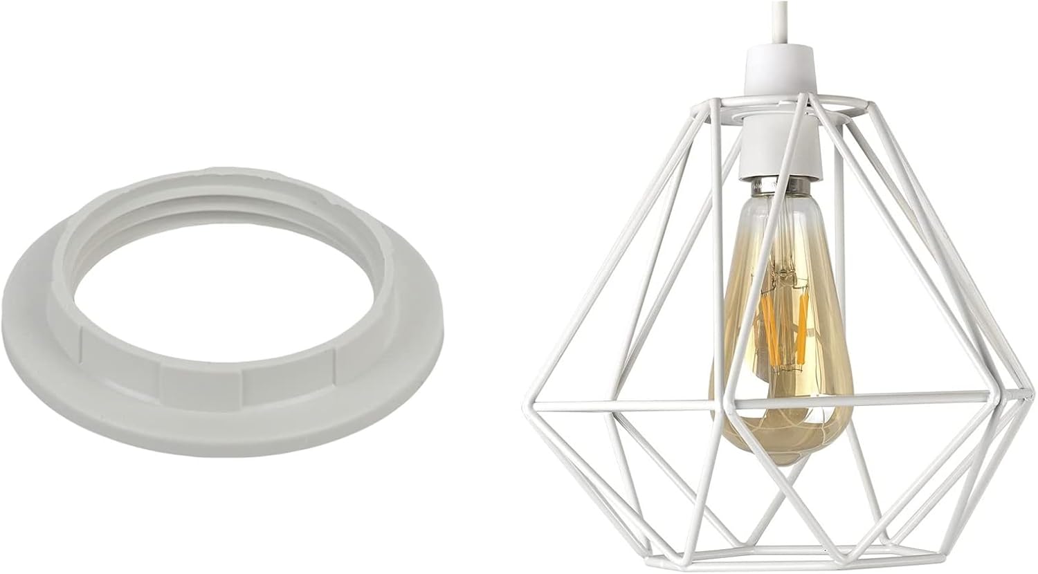 Lamp Shade Reducer Ring, E27 Lampshade Ring, White Light Shade Adaptor