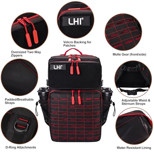 Image of LHI Tactical Military Backpack for Men 25L /45L Large Molle Army Assault Pack 3 Day Hiking Rucksack With Bottle Holder