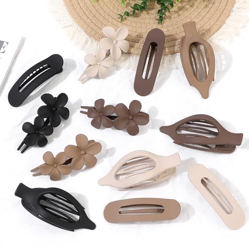 12 Pinzas Planas para Cabello - 3 Estilos Matte miniatura 2
